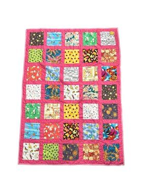 Handmade Patchwork Quilt Snoopy Reversible Baby or Lap Blanket - 36.5 x 51